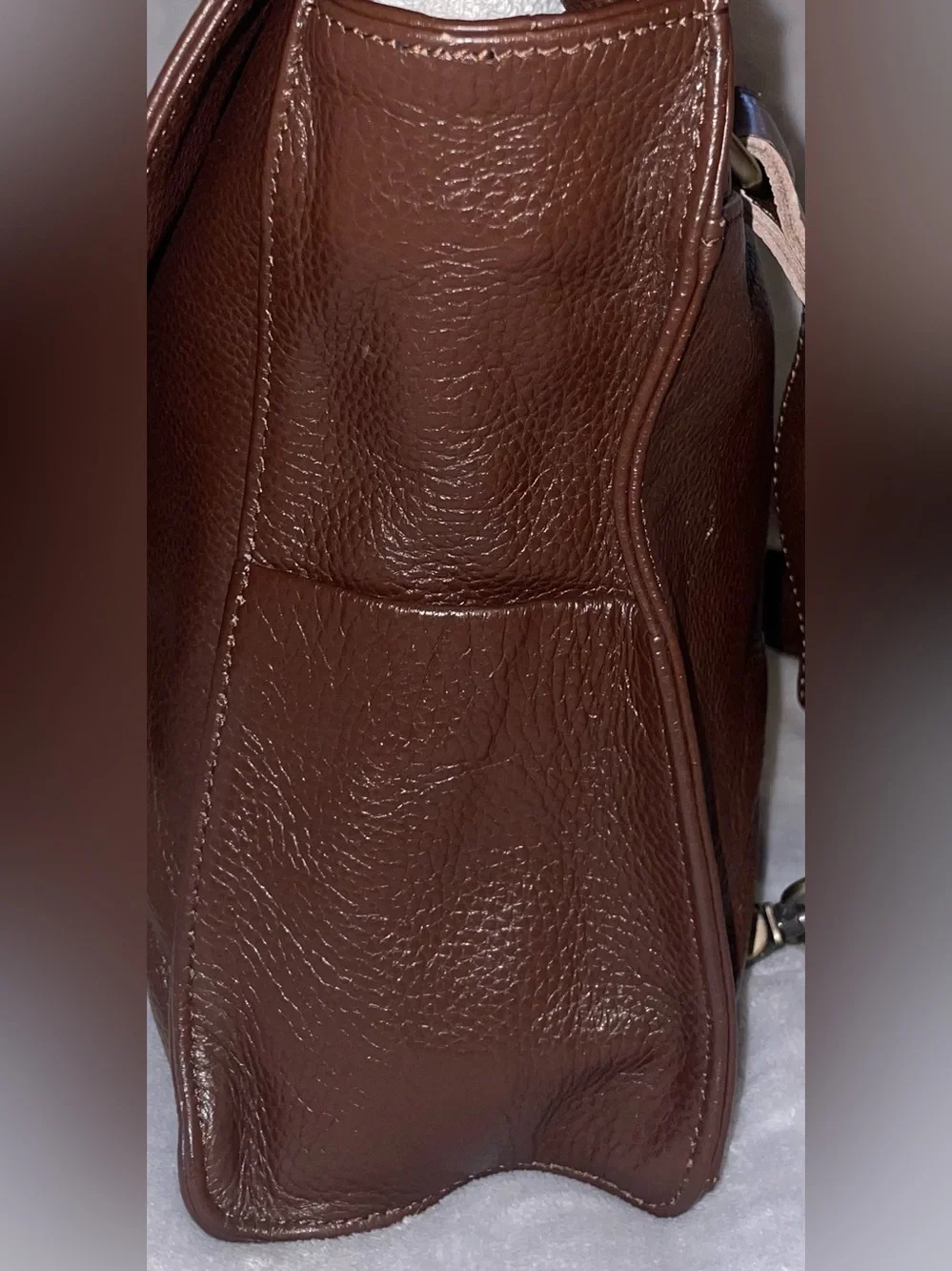 VereVerto NWOT Repetto Brown Pebble Leather Convertible Backpack Messenger Bag